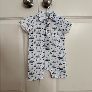 Me & Henry Molokai Romper navy boats 6-9 months